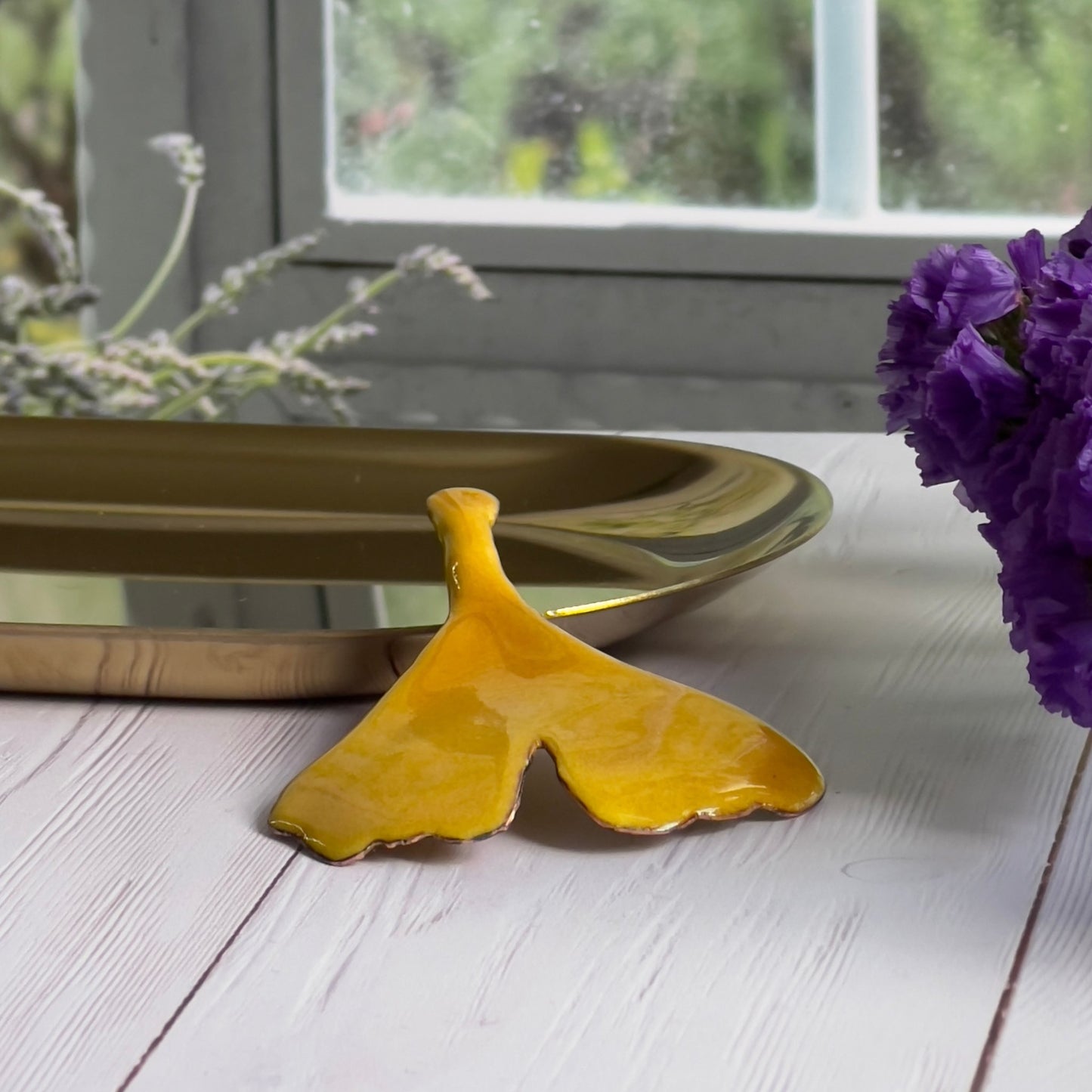 Blatt-Anhänger gelb – Herbstlicher Glanz