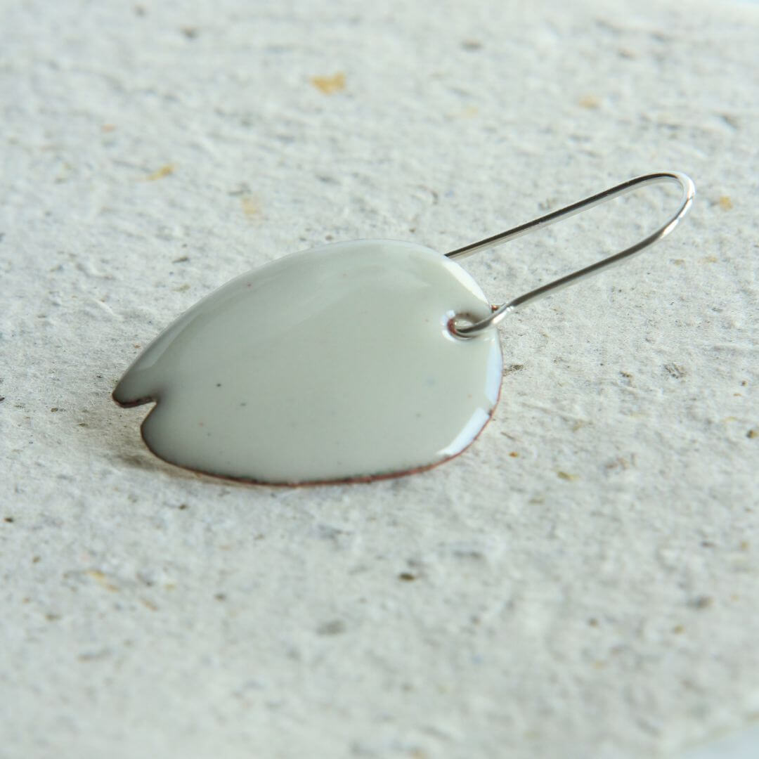 Naturschmuck Ohrringe Sakura, aus Kupfer emailliert und Silber 925