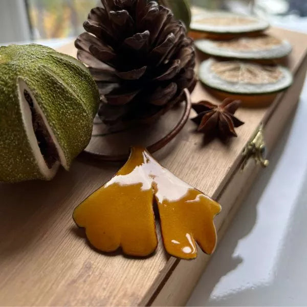 Ginkgo schmuck perfekt Geschenk für Naturfreunde und Kunsthandwerkliebhaber