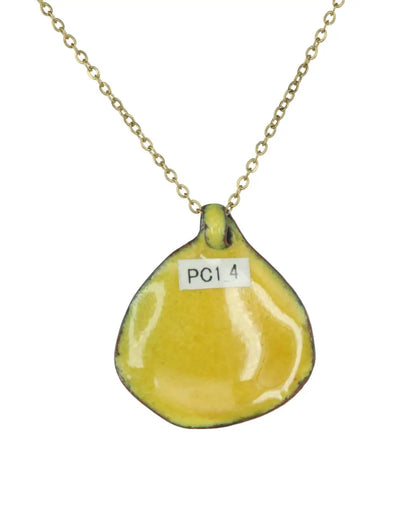 Pétale de coquelicot : bijoux pendentif vert olive