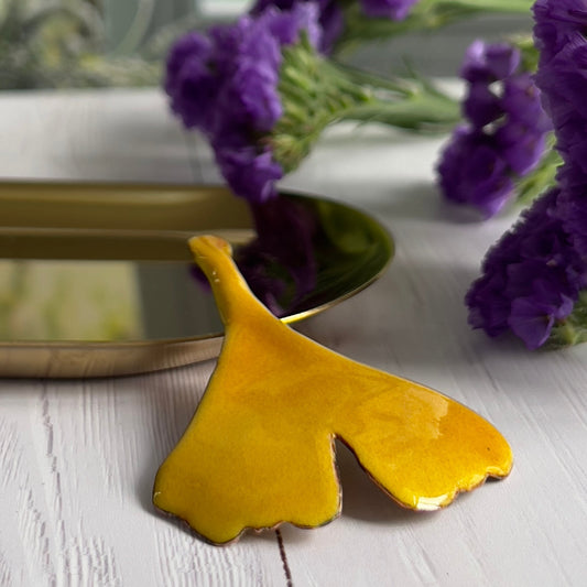 Pendentif Feuille Jaune – Eclat automnal