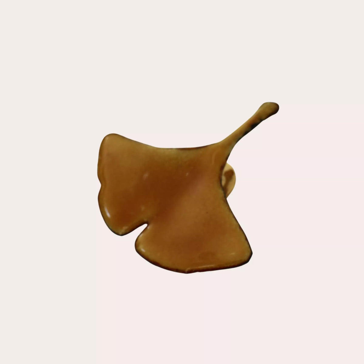 Goldgelbe Ginkgoblatt-Brosche, mit Pin, 